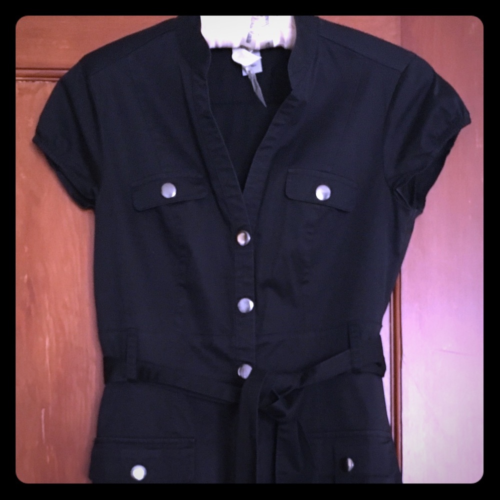 Black dress with cap sleeves